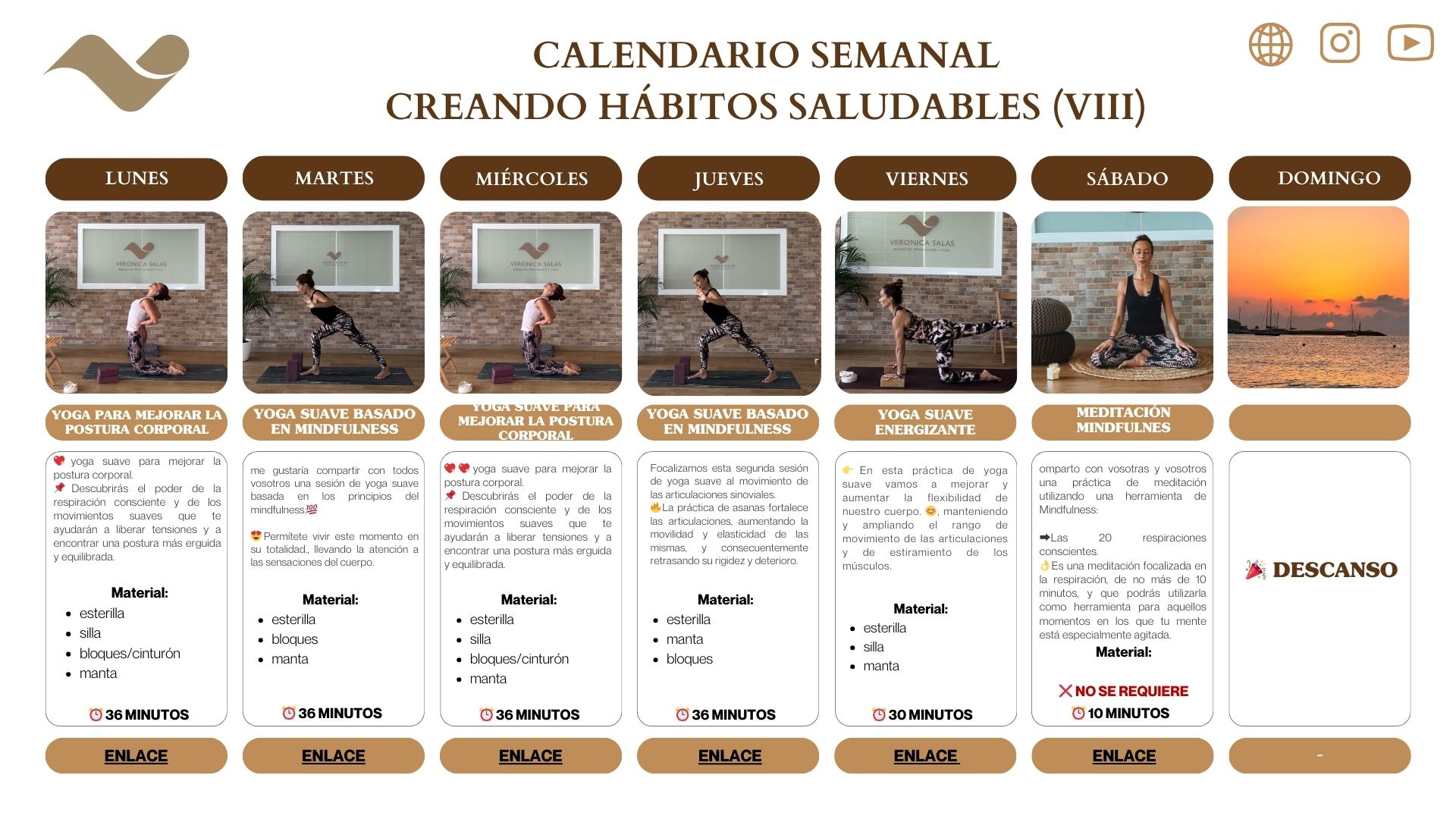 Calendario yoga y mindfulness Verónica Salas